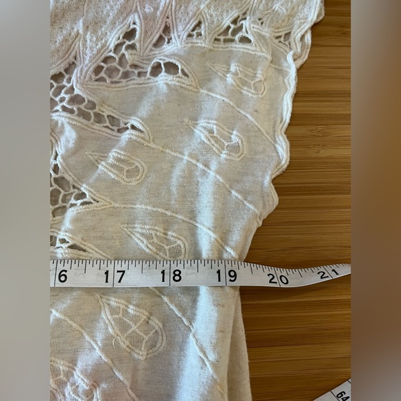 Free People Embroidered Lace Tie-Front Top Sz M - Picture 7 of 8